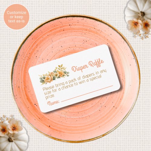 Fall Flowers Diaper Raffle Enclosure Card