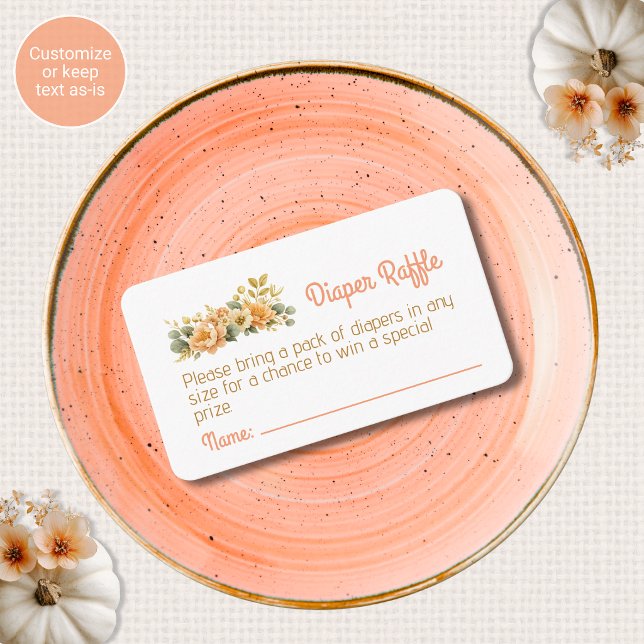 Fall Flowers Diaper Raffle Enclosure Card (Creator Uploaded)