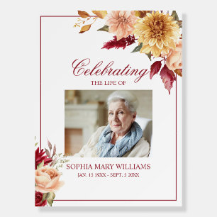 Fall Flowers Funeral Welcome Sign
