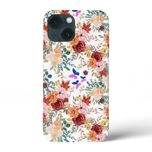 Fall flowers garden iPhone 13 mini case