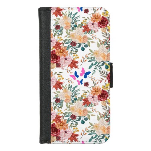 Fall flowers garden iPhone 8/7 wallet case