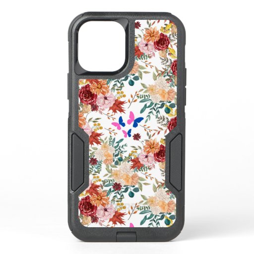 Fall flowers garden OtterBox commuter iPhone 12 case