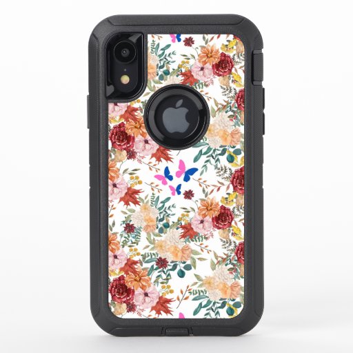 Fall flowers garden OtterBox defender iPhone XR case