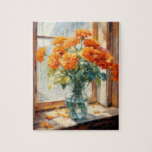 Fall Flowers Marigold Puzzle 110 Pcs. 8"x10"