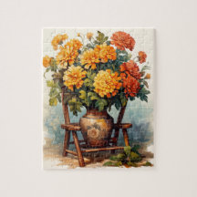 Fall Flowers Marigold Puzzle 110 Pcs. 8"x10"