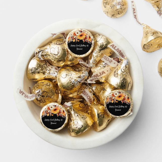 Fall Flowers on Black Party Kisses Favors (Assorted)