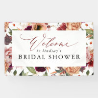 Fall Flowers Orange and Burgundy Red Welcome