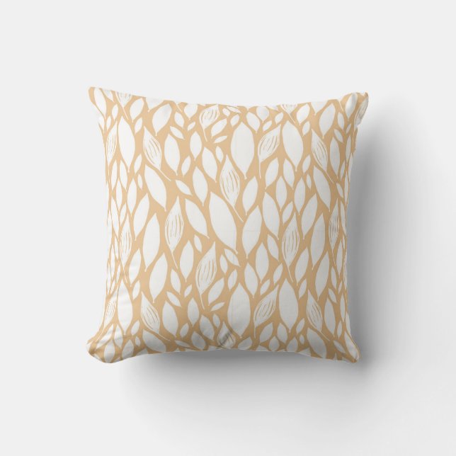 Fall Flowers Orange Throw Pillow (Front)