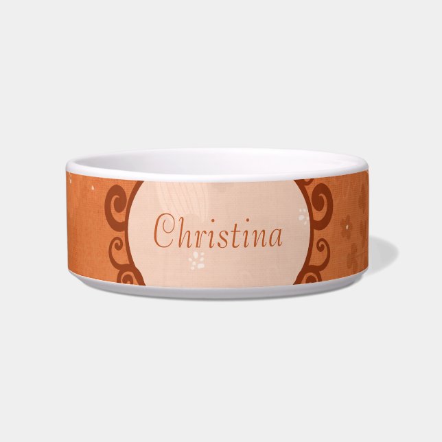 Fall Flowers Pet Food Bowl (Front)