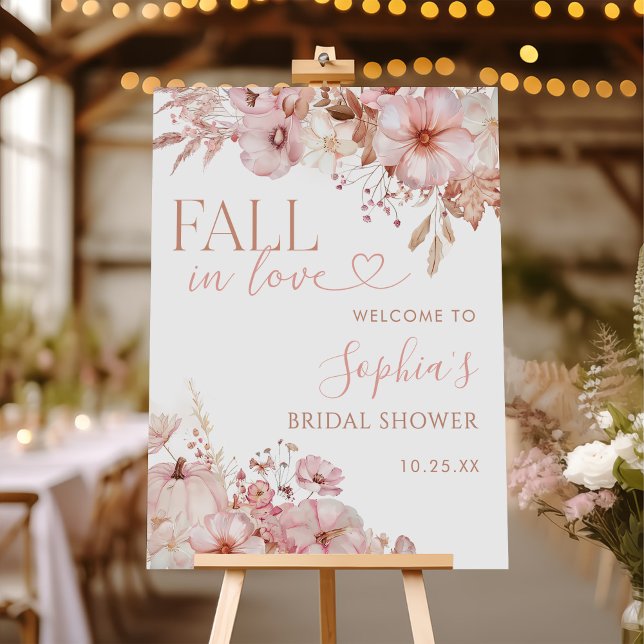 Fall Flowers Pumpkin Bridal Shower Welcome Sign (Creator Uploaded)