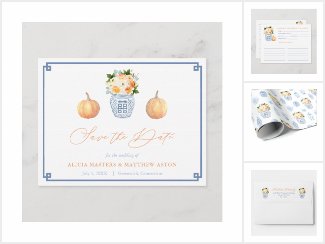 Fall Flowers (Pumpkin Orange) Chinoiserie Chic