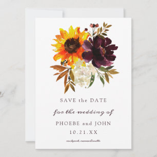 Fall Flowers Save the Date Wedding