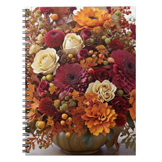 Fall Flowers Spiral Photo Notebook (Front)