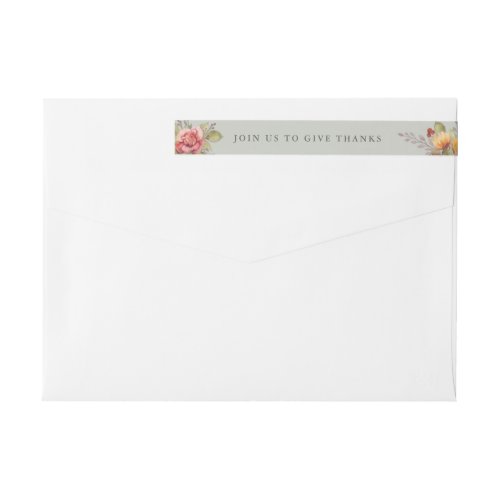 Fall Flowers Thanksgiving Message Return Address Wrap Around Label