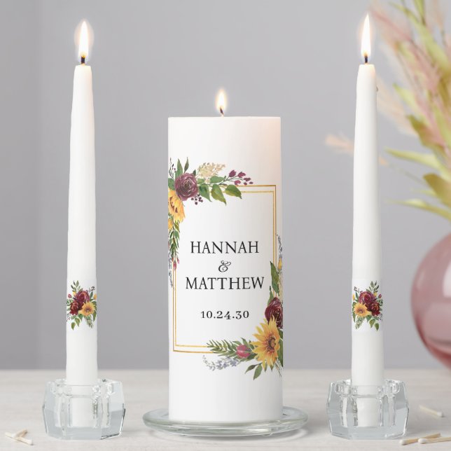 Fall Flowers Unity Candle Set (In Situ)