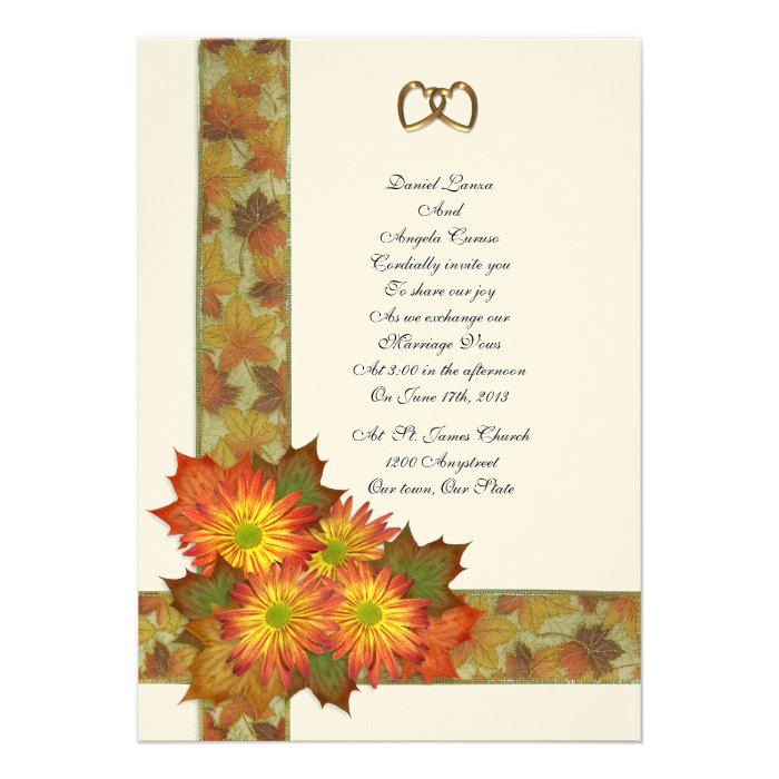 Fall flowers wedding Invitation