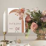 Fall Flowers Wedding Table Number<br><div class="desc">Beautiful terracotta-colored autumn flowers</div>