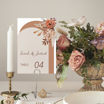 Fall Flowers Wedding Table Number by gogaonzazzle at Zazzle