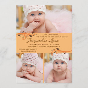 Fall Flurry Photo Birth Announcement