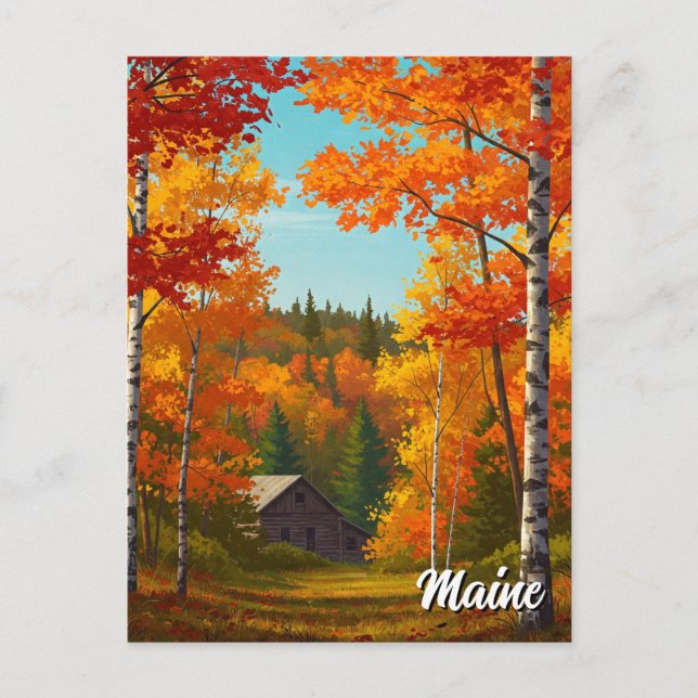 Fall Foilage Maine Travel Postcard (Front)