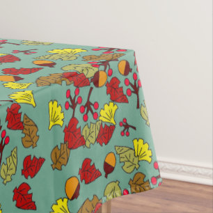 Fall Foliage, Acorns, and Berries Custom Color Tablecloth