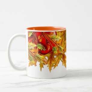 Fall Foliage Acorns Multi Color Leaves Coffee Mug