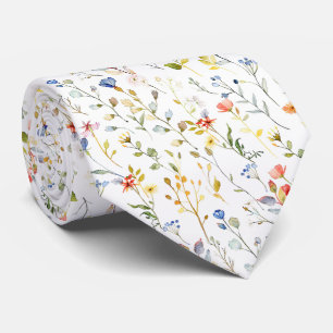 Fall Foliage and Wildflowers Neck Tie