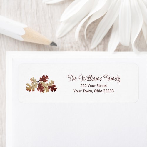 Fall Foliage Autumn Botanical Return Address Label