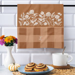 Fall Foliage Autumn Flowers & Foliage Orange Plaid Kitchen Towel<br><div class="desc">Fall in love with the perfect combination of beautiful fall foliage, autumn flowers, and cozy plaid with our fall-style cozy chic home decor tea towel. Personalize with your own unique monogram and transform your space into a cozy sanctuary for unforgettable Thanksgiving gatherings and fall home decorating. Illustrations are hand-drawn original...</div>