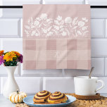 Fall Foliage Autumn Flowers & Foliage Pink Plaid Kitchen Towel<br><div class="desc">Fall in love with the perfect combination of beautiful fall foliage, autumn flowers, and cozy plaid with our fall-style cozy chic home decor tea towel. Personalize with your own unique monogram and transform your space into a cozy sanctuary for unforgettable Thanksgiving gatherings and fall home decorating. Illustrations are hand-drawn original...</div>