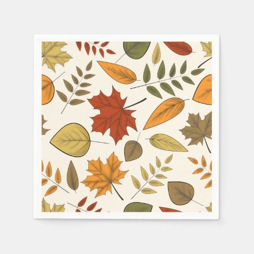 Fall Foliage Autumn Leaves Thanksgiving Party Paper Napkins