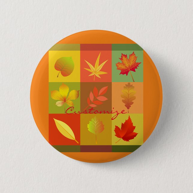 Fall Foliage Autumn Leaves Thunder_Cove Button (Front)