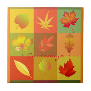 Fall Foliage Autumn Leaves Thunder_Cove Ceramic Tile