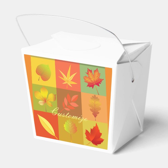 Fall Foliage Autumn Leaves Thunder_Cove Favor Boxes (Back Side)