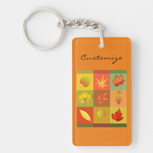Fall Foliage Autumn Leaves Thunder_Cove Keychain (Front)