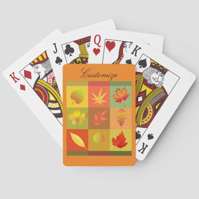 Fall Foliage Autumn Leaves Thunder_Cove Poker Cards (Back)