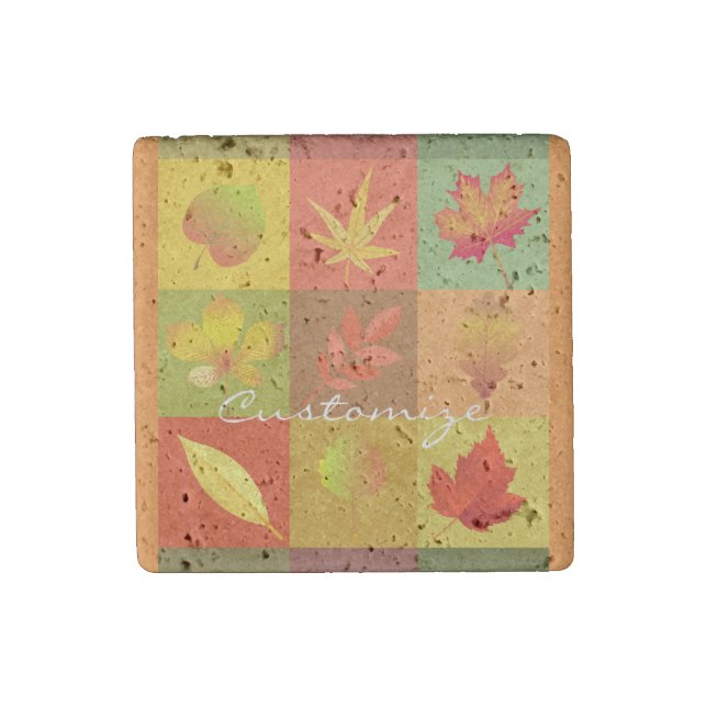 Fall Foliage Autumn Leaves Thunder_Cove Stone Magnet (Front)