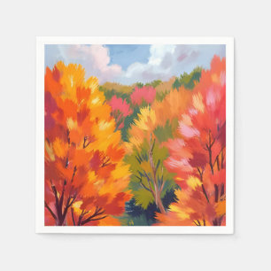 Fall Foliage Autumn Leaves Watercolor Nature Napkins
