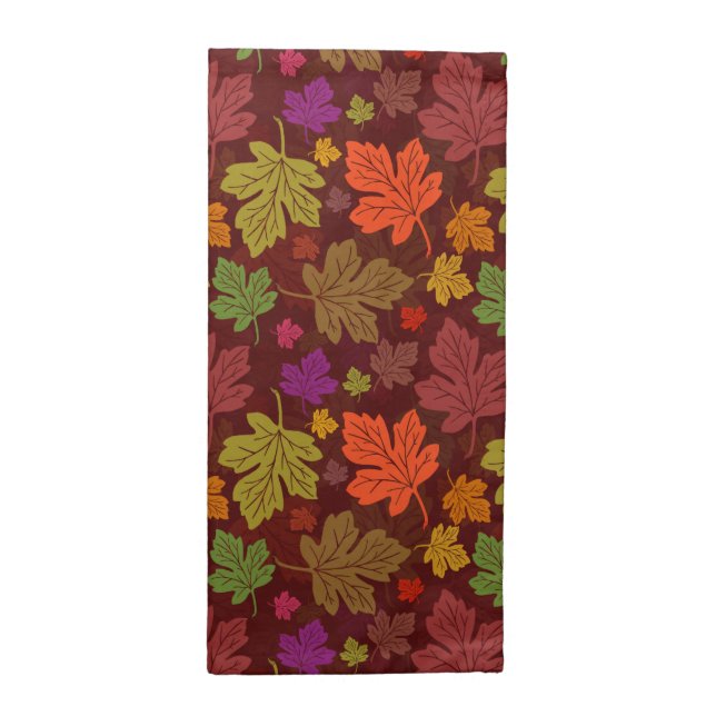 Fall Foliage Autumn Seasonal Colorful Party Cloth Napkin (Half Fold)