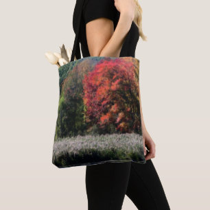 Fall Foliage Bordering A Marsh Orton Effect  Tote Bag