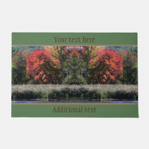 Fall Foliage Bordering A Marsh Personalized Doormat