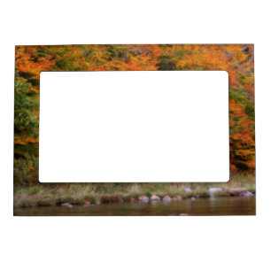 Fall Foliage Bordering River Nature Magnetic Frame