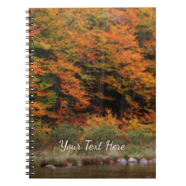 Fall Foliage Bordering River Nature Orton  Notebook (Front)