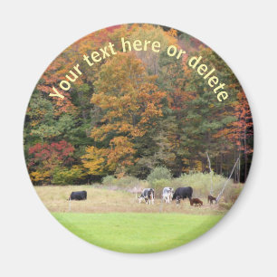 Fall Foliage Cows Field Nature Personalized Magnet