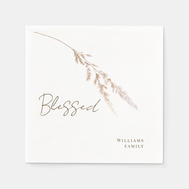 Fall Foliage Custom Blessed Cocktail Napkins (Front)