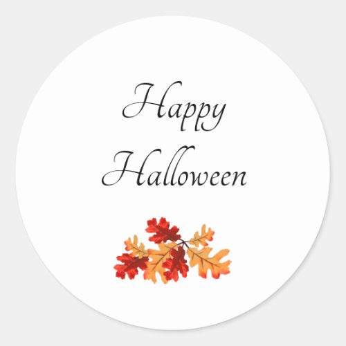 Fall Foliage Elegant Happy Halloween  Classic Round Sticker