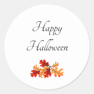 Fall Foliage Elegant Happy Halloween Classic Round Sticker