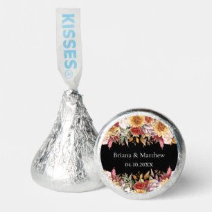 Fall Foliage Flowers Black and White Wedding Hershey®'s Kisses®