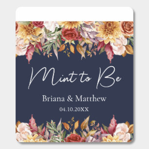 Fall Foliage Flowers Navy Blue Wedding  Breath Savers® Mints