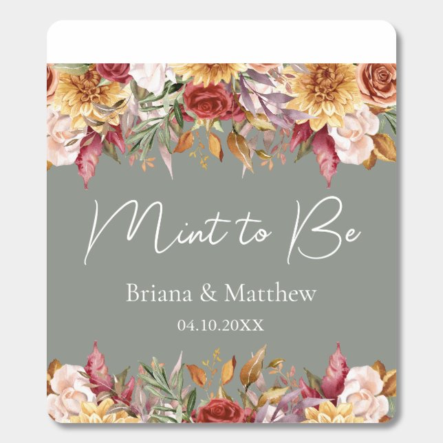 Fall Foliage Flowers Sage Green Wedding  Breath Savers® Mints (Sticker)